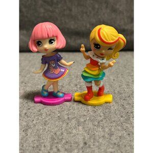 Lot of 2 Party Popteenies Mini Dolls: Hayden (Unicorn Dress) & Sophie/Ava (Rainb